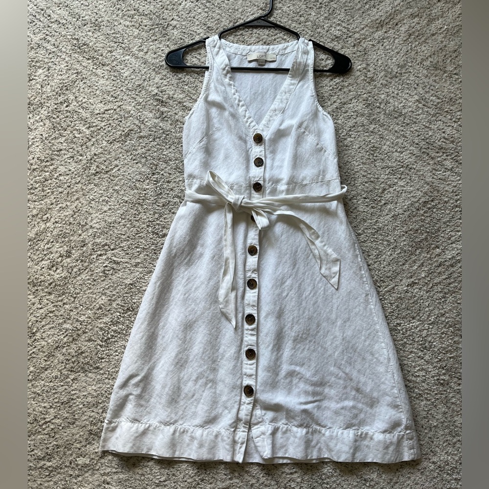 Loft Brand White Linen Dress